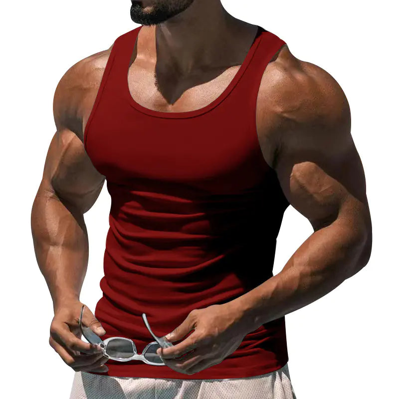 TheZynqo Men's Summer Fitness Sleeveless Training Vest