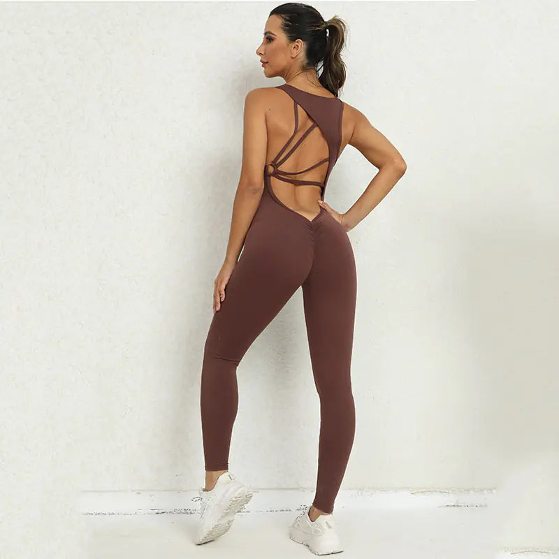 TheZynqo™ Women's Sleeveless Yoga Jumpsuit for Fitness and Running