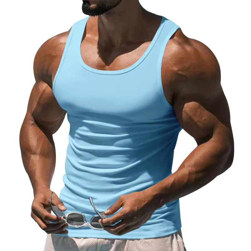 TheZynqo Men's Summer Fitness Sleeveless Training Vest