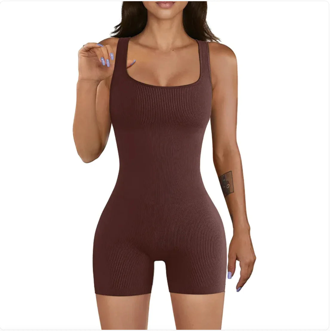 TheZynqo™ Women's Ribbed Yoga Jumpsuit