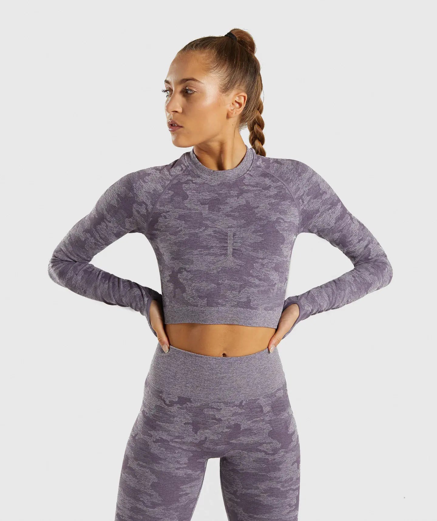 Zynqo Seamless Camouflage Long Sleeve Yoga Fitness Top