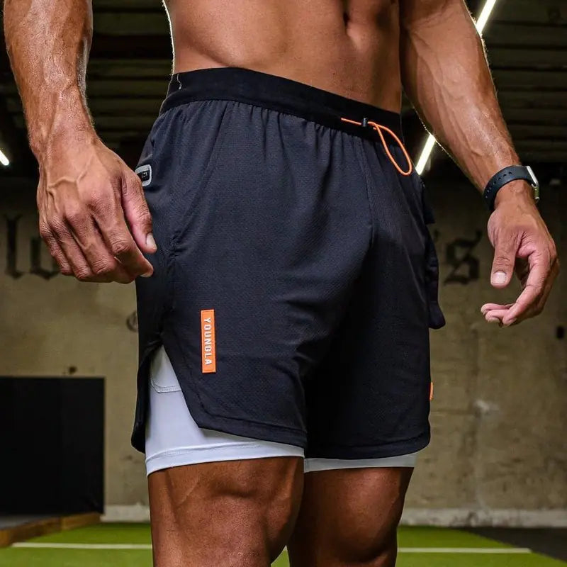 TheZynqo™  Men's Double Layer Stretch Shorts for Fitness Exercise