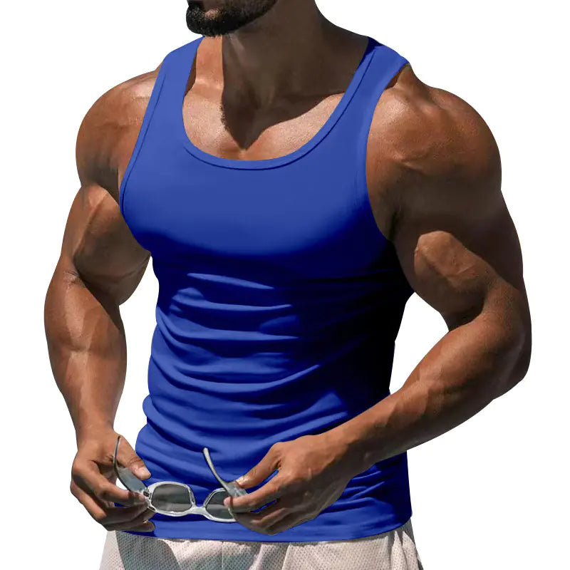 TheZynqo Men's Summer Fitness Sleeveless Training Vest