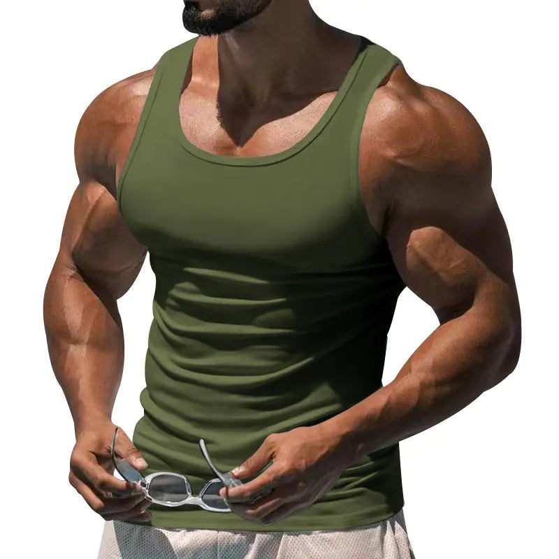 TheZynqo Men's Summer Fitness Sleeveless Training Vest
