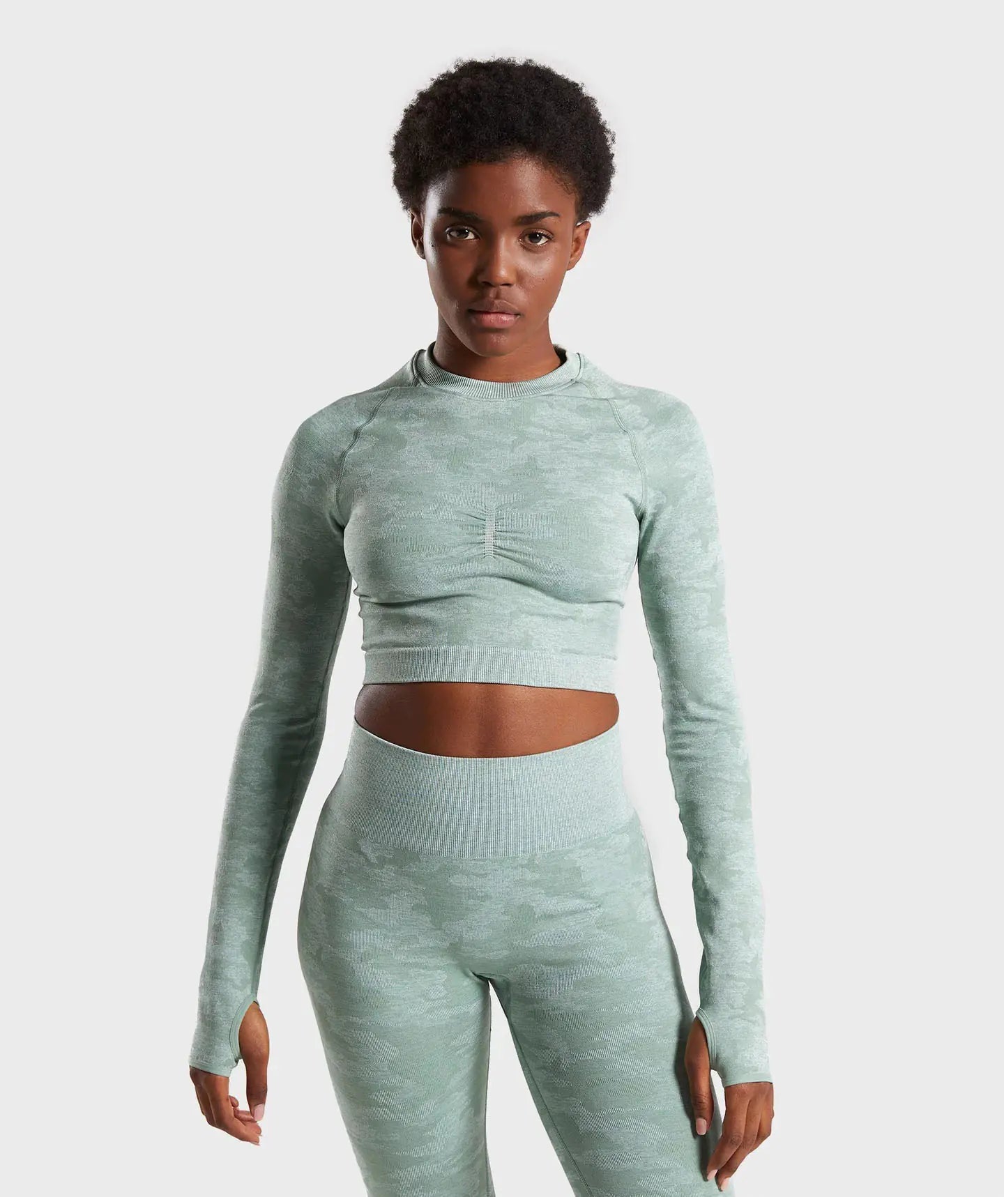 Zynqo Seamless Camouflage Long Sleeve Yoga Fitness Top