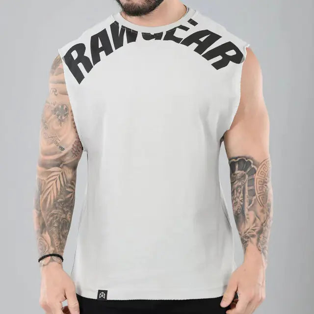 TheZynqo Men's Sleeveless Heavy Cotton Fitness Vest for Summer