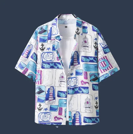 TheZynqo Hawaiian Beach Flower Shirt