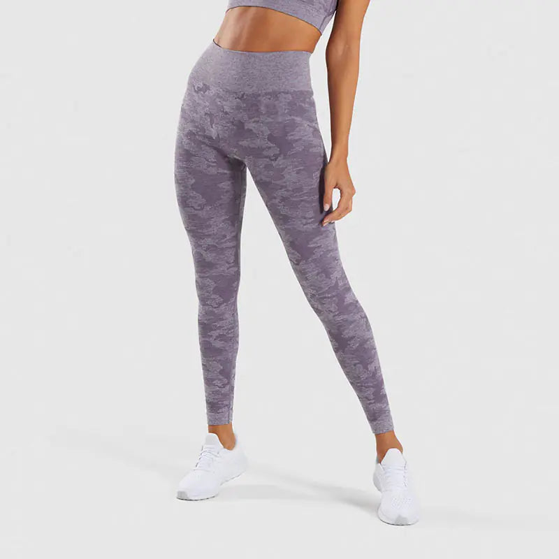TheZynqo Camouflage Seamless Yoga Pants Set