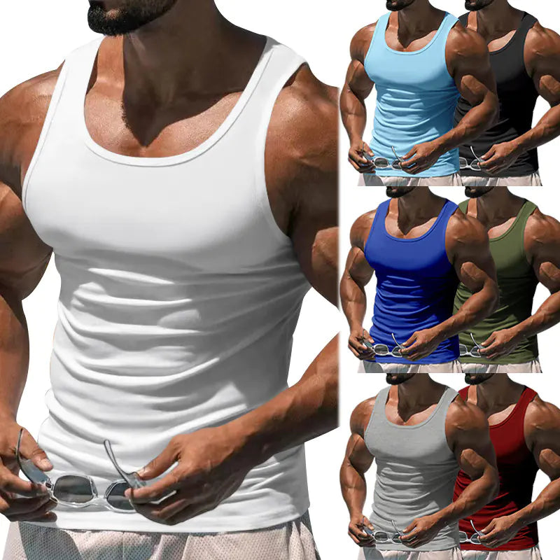 TheZynqo Men's Summer Fitness Sleeveless Training Vest