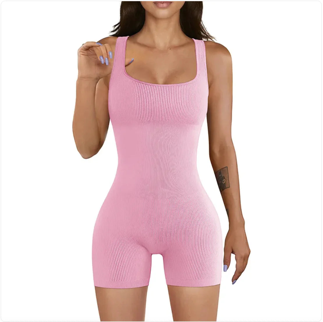 TheZynqo™ Women's Ribbed Yoga Jumpsuit