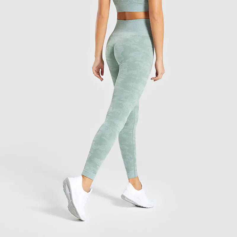 TheZynqo Camouflage Seamless Yoga Pants Set