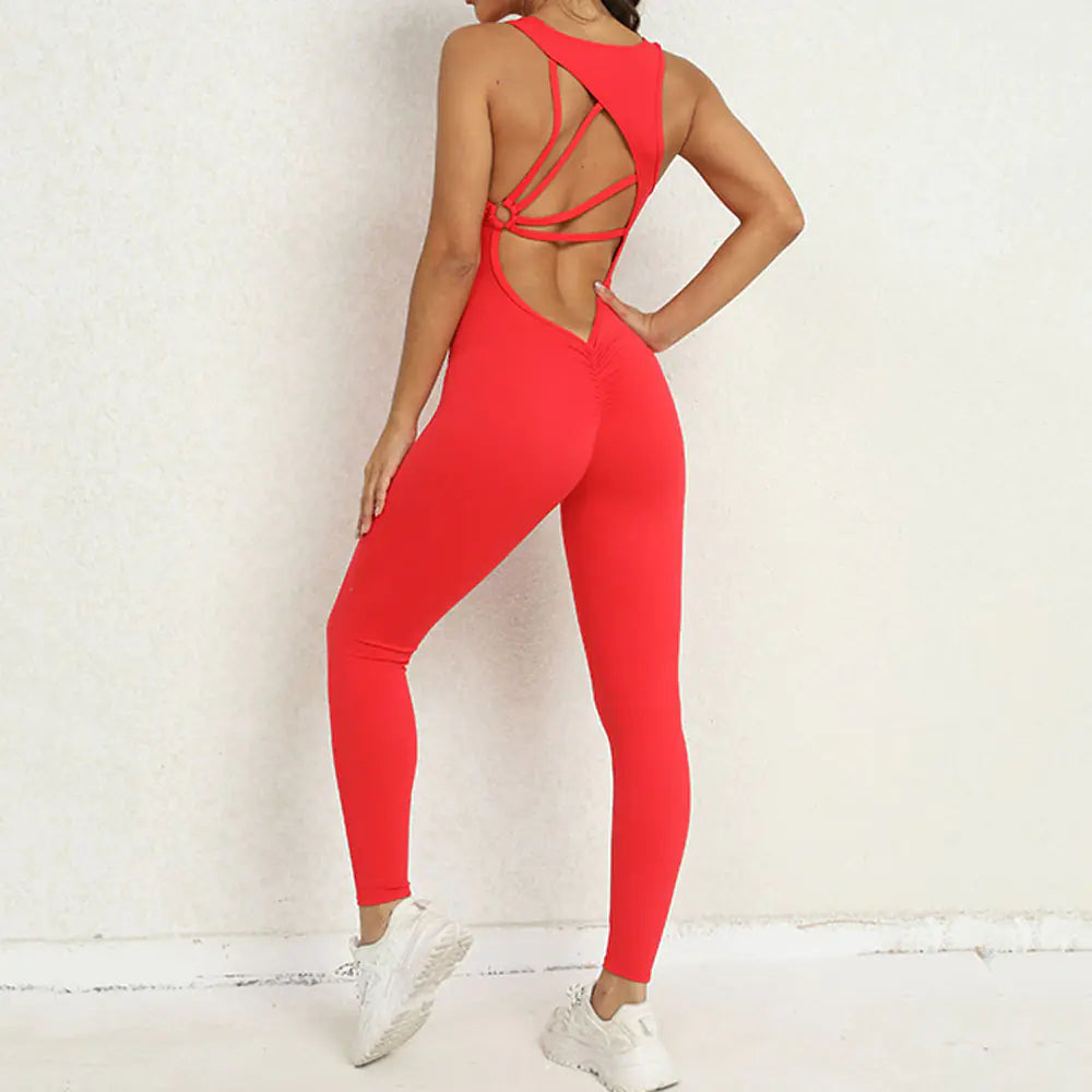 TheZynqo™ Women's Sleeveless Yoga Jumpsuit for Fitness and Running