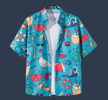 TheZynqo Hawaiian Beach Flower Shirt