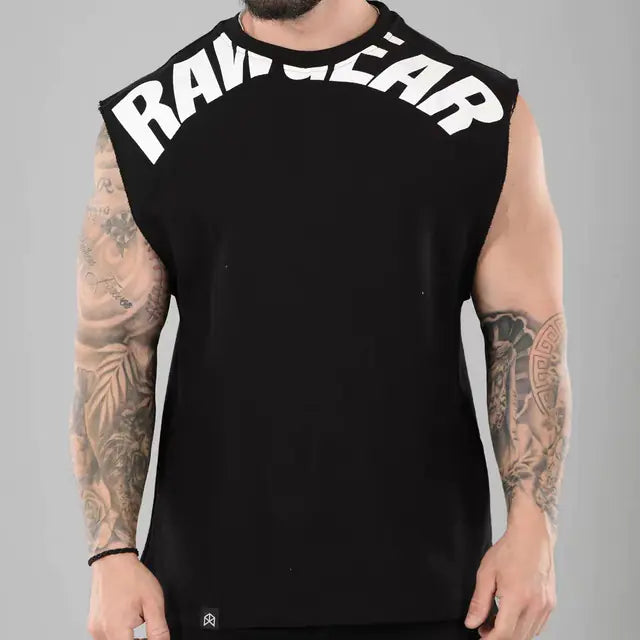 TheZynqo Men's Sleeveless Heavy Cotton Fitness Vest for Summer