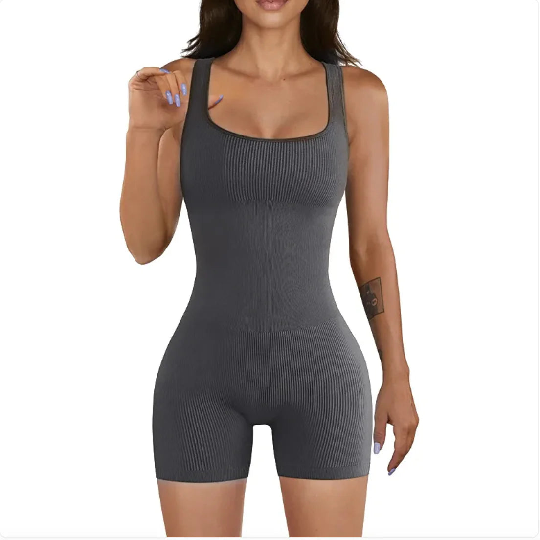 TheZynqo™ Women's Ribbed Yoga Jumpsuit