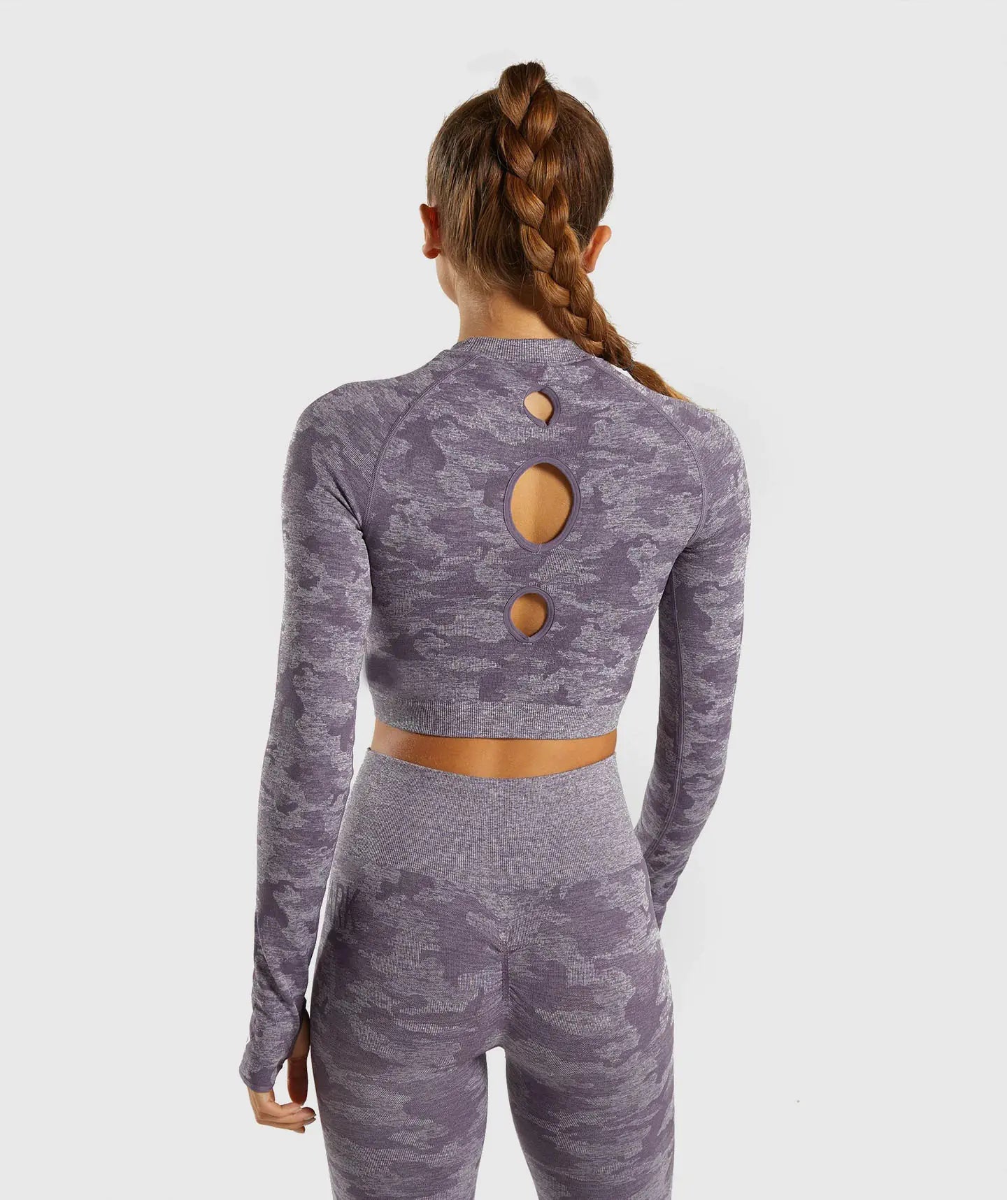 Zynqo Seamless Camouflage Long Sleeve Yoga Fitness Top