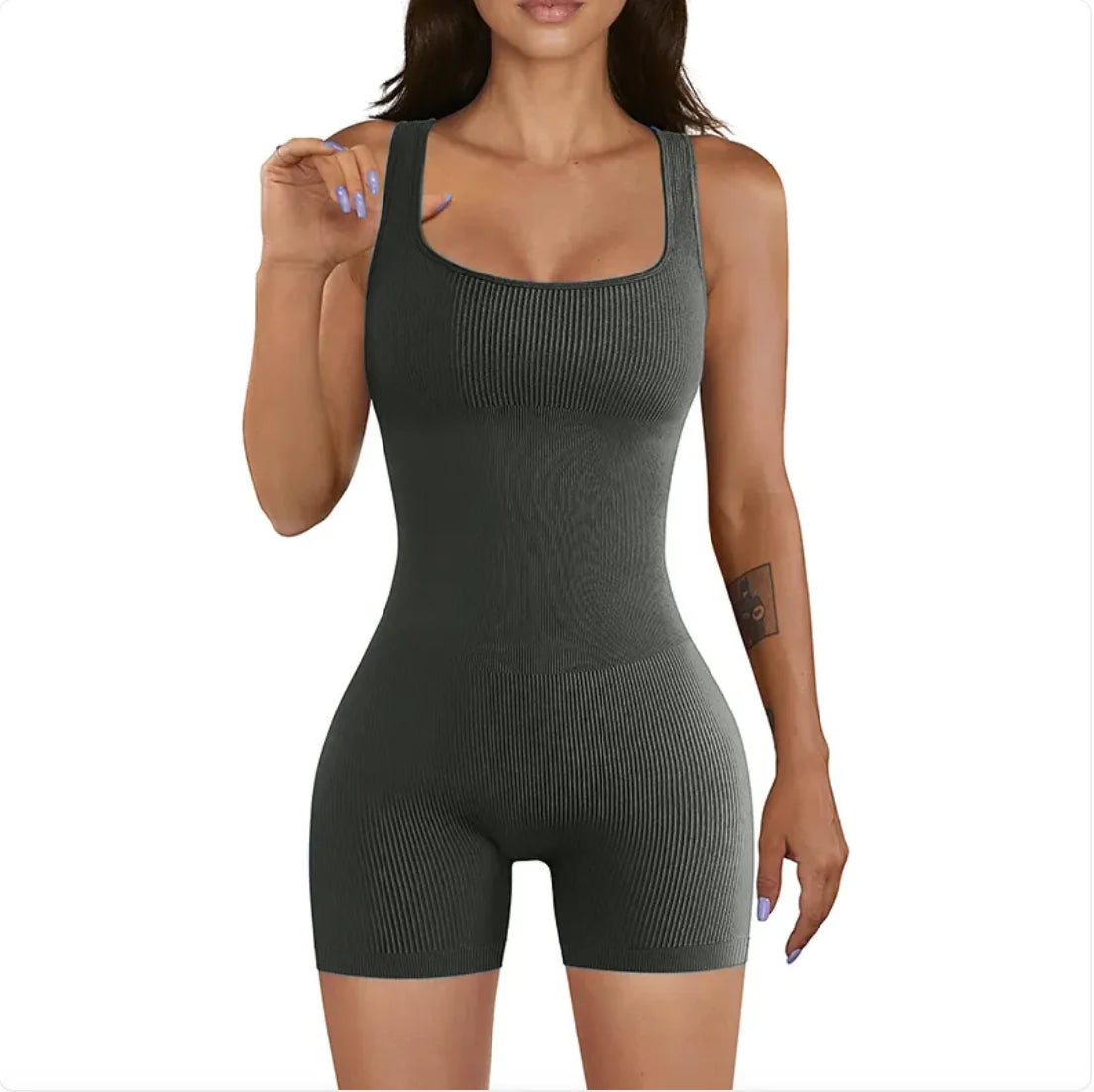 TheZynqo™ Women's Ribbed Yoga Jumpsuit