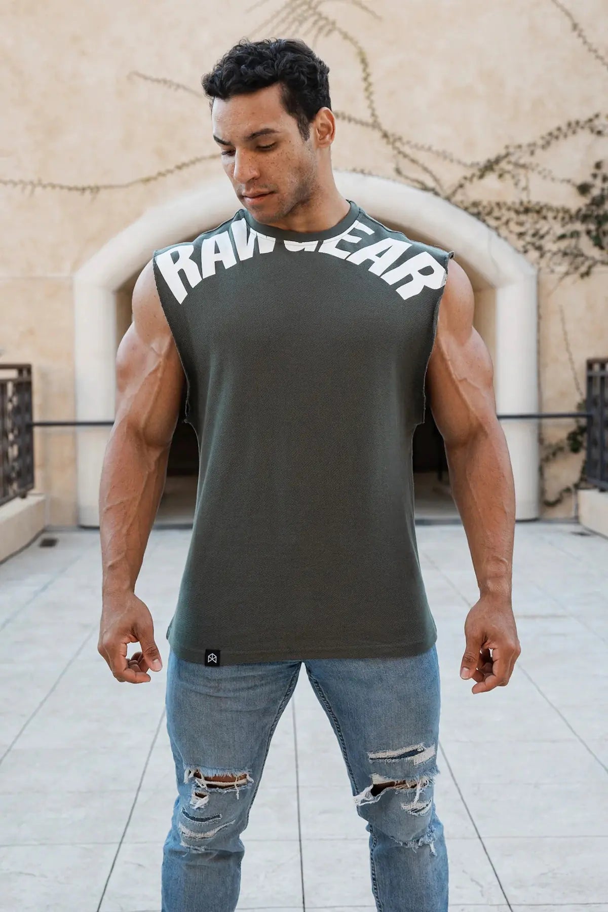 TheZynqo Men's Sleeveless Heavy Cotton Fitness Vest for Summer