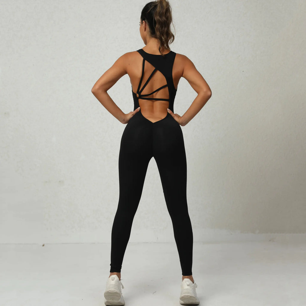 TheZynqo™ Women's Sleeveless Yoga Jumpsuit for Fitness and Running